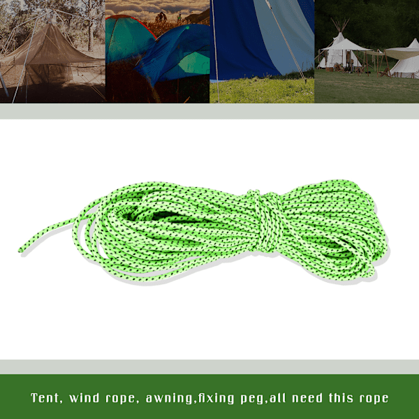 20m Utomhus Camping Tält Markis Reflekterande Guyline Rope Guy Line Cord Paracord