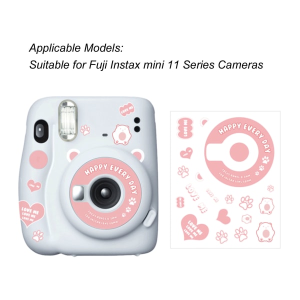 Søte tegneserie DIY-klistremerker - 5 mønstre for Fuji Instax Mini 11-kamera
