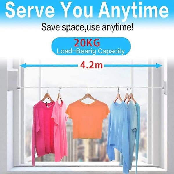 Retractable Clothesline Indoor Outdoor Laundry Line