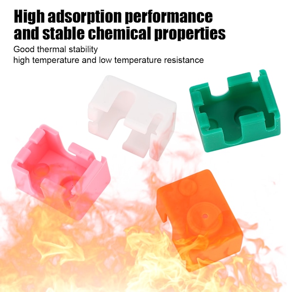 8 st Silikonfodral Högtemperaturtålighet Värmeblocksöverdrag 3D-skrivartillbehör
