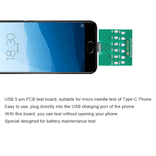 2 kpl Dock Test Board USB 5 Pin Akun Virran Latausportti Helppo Testauskorjaus Android Type C -puhelimelle (1)