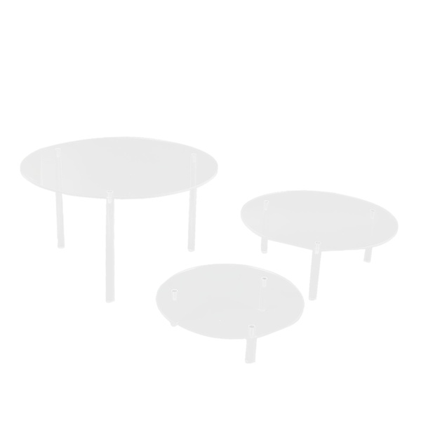 3 st kakställ transparent akryl rund tårta display riser dessert hållare för bageri födelsedagsfest bordsdekoration