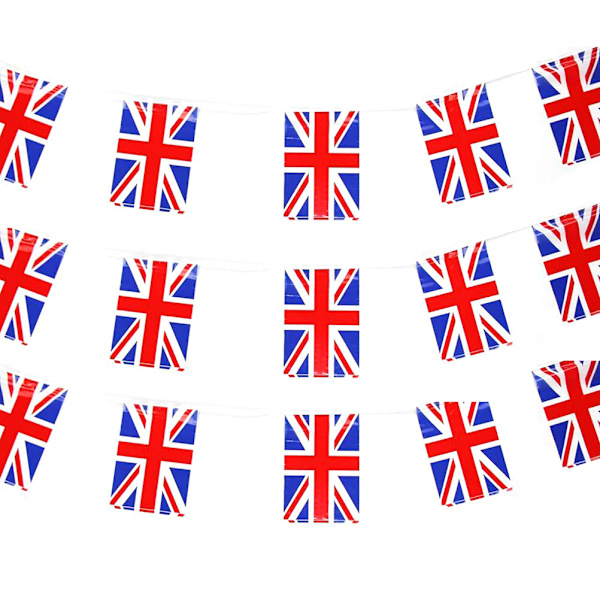 Union Triangular Vimpler 25stk Britiske Flag 70-års Jubilæum England Flag Vimpler til Dronningens Platin Jubilæum Pub Royal Fest Dekoration