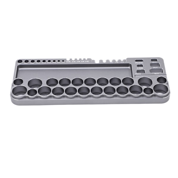 RC Værktøjsopbevaringsstativ Aluminiumlegering RC Skruetrækker Saks Værktøjssæt Organizer med fastgørelseshuller Grå
