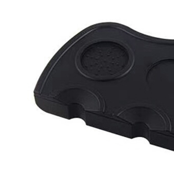Kaffepress Pad Mat i Silikon av Livsmedelskvalitet, Luktfri Dubbelspår Kaffepress Mat för Hemkafé Svart L 21x15x0.6cm/8.3x5.9x0.24in
