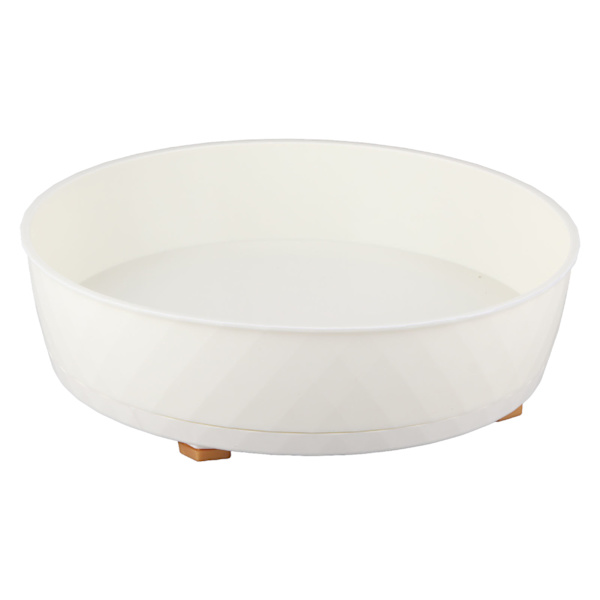 Kjøkken dreieskive Spin Round Tray 360 grader roterende sklisikker multifunksjonell krydderorganisator for skap pantry kjøleskap benkeplate hvit