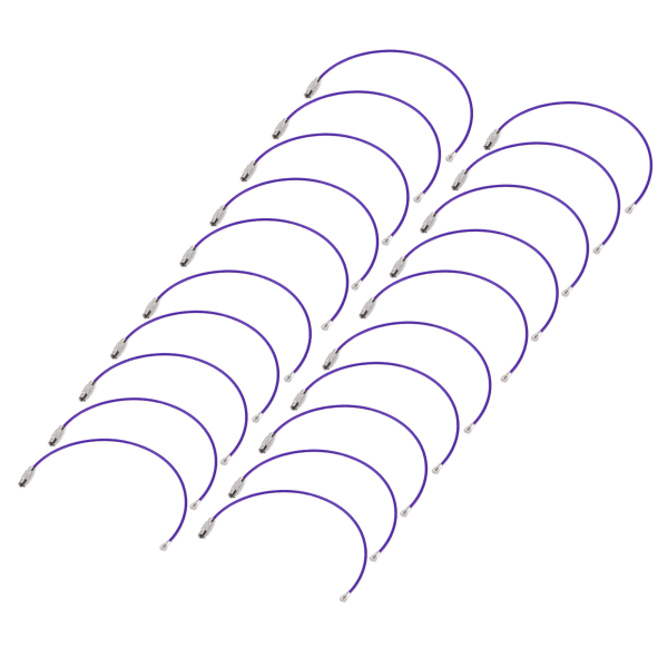 20 stk trådnøgleringe konvekse linjer Skridsikre sart spiralhoved Roterer jævnt let høj sejhed Farvede nøgleringe Lilla