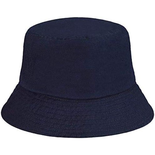 Motebrodert bøttehatt Fisherman Hat Men Women, (kenguru-marineblå)