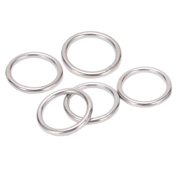 5 stk 304 rustfrit stål runde O-ringe til flere formål sømløs svejsning O-ring til yogaringer Hængekøje sejlads dykning 5x35 mm
