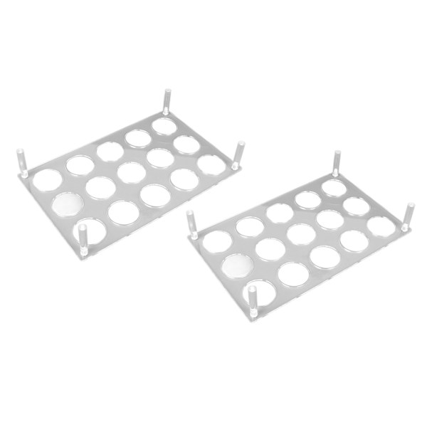 2 Set 15 Slots Platt Kaffeepadhalter Flach Acryl Kaffeepadhalter Kaffeekapsel Aufbewahrungstablett YX037