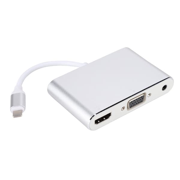 Lightning - HDMI+VGA+Audio HUB -sovitin iPhone 5/5S 6/6S 6plus 6splus 7/ipad4/ipadille