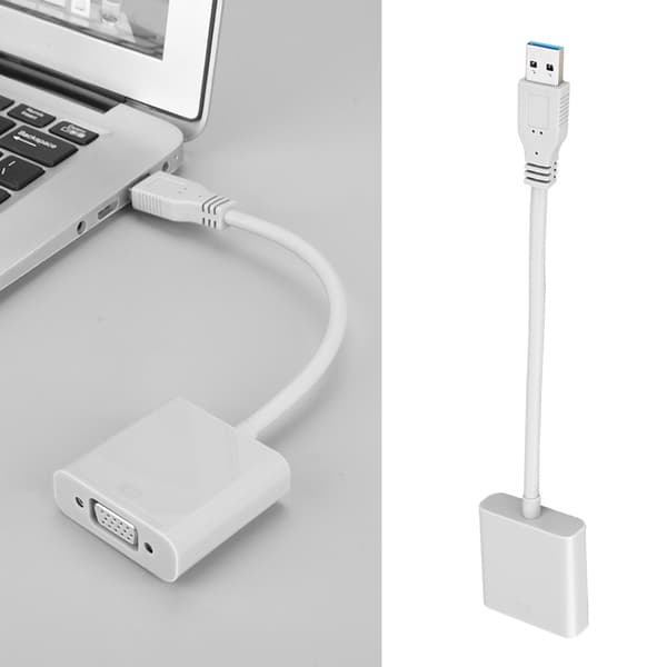 USB 3.0 til VGA-adapterkabel til Win 7/8-system (hvid)
