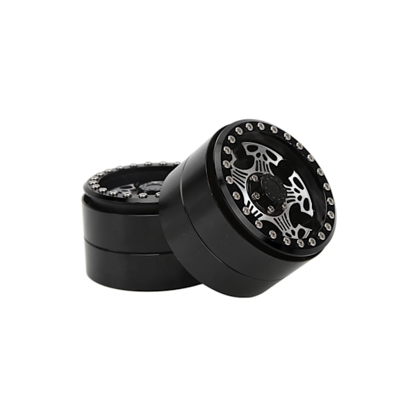 2 kpl 2,2 tuuman RC alumiini Beadlock vanteet 5-puolainen metalli navat Axial SCX10 1/10 RC Crawler autolle Musta