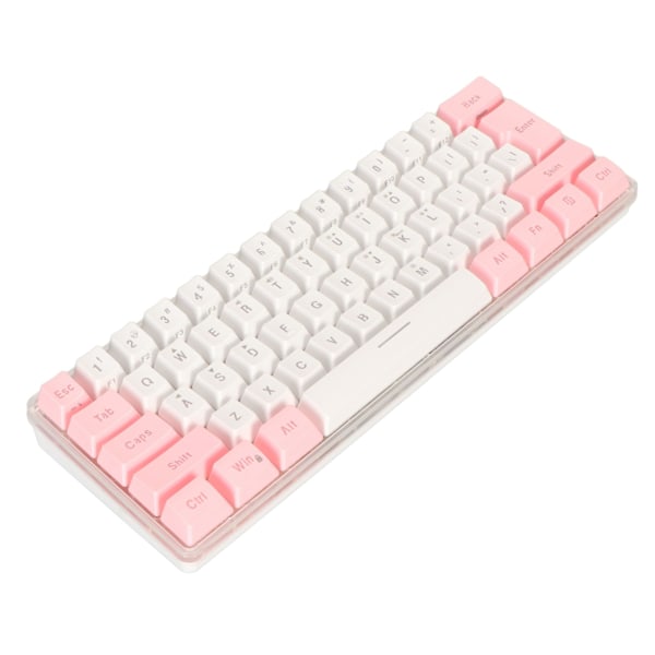60 % Langallinen Pelikirjoitin RGB Mini-näppäimistö Mekaniikan jäljittely Kompakti 61 Näppäintä Näppäimistö Pelaajille Kirjoittajille Vaaleanpunainen Valkoinen