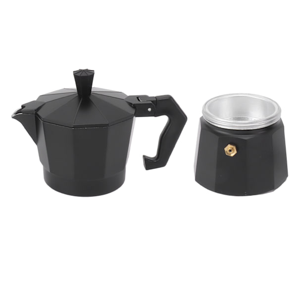 Komfur Moka Pot Italiensk Håndbrygget Kaffemaskine Aluminiumlegering Køkken DIY Tilbehør Sort 300ml
