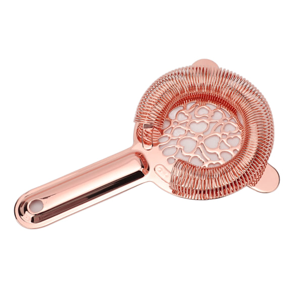 Cocktail sil i rostfritt stål, vacker blank sil för bartending, is, roséguld