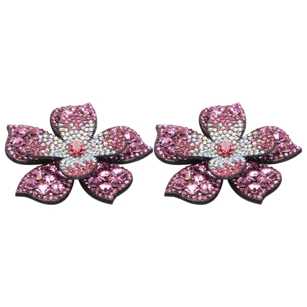 2 stk Crystal Diamond Patches Applikationer Klistermærker Blomster Tøj Sko Dekoration DIY Accessory Pink