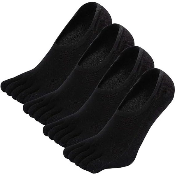 4 par svarta gömda Tabi-strumpor för män, Tabi-strumpor i bomull