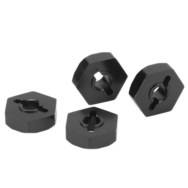 4 kpl RC-pyörän kuusiokoloisen navan sovitin Alumiiniseos RC-kuusiokoloisen kytkimen osat Traxxas E Revo 1/16 RC-autolle Musta