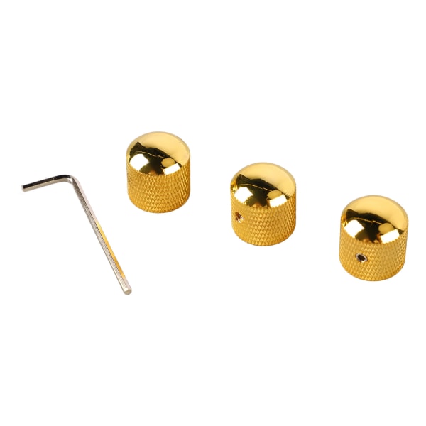 3 STK gitar doble stablede knotter Tonekontroll metallknott erstatning for elektrisk gitarbass GD106 Golden