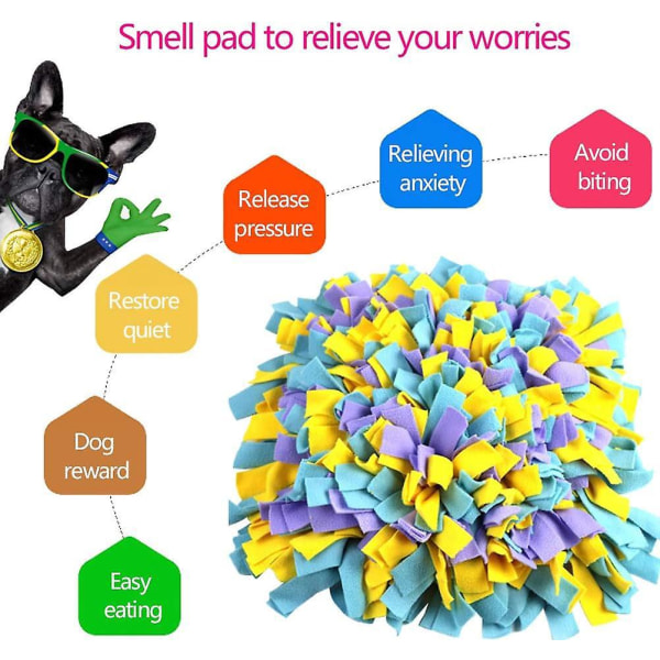 Interaktiv snusmatta för hundar, slitstark träningsleksak för näsarbete för husdjur, hopfällbar luktsökande filt