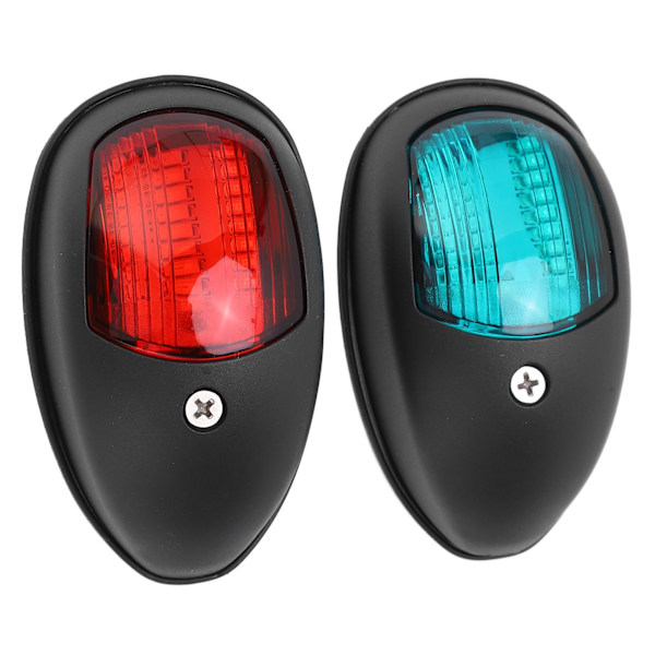 2 stk IP66 marine sejlads signallys DC 12V 3W LED navigationslys rød grønt lys til yacht båd sort