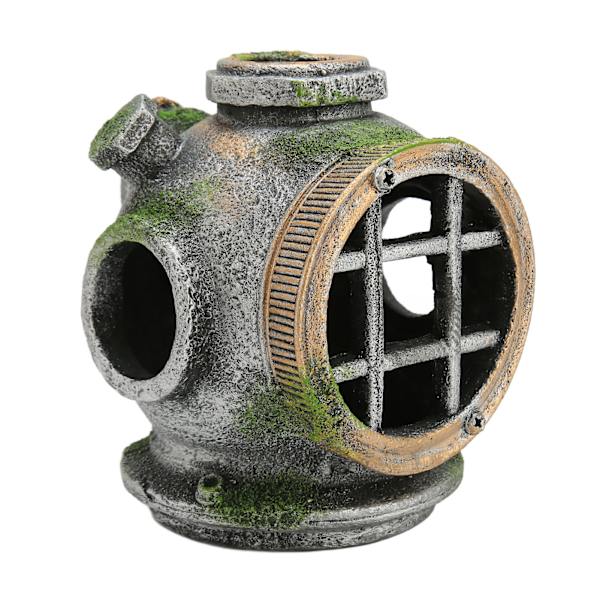 Akvarium Hjelm Ornament Simulation Giftfri Skjulested Hus Harpiks Fiskekum Dekoration til Ferskvand Saltvand