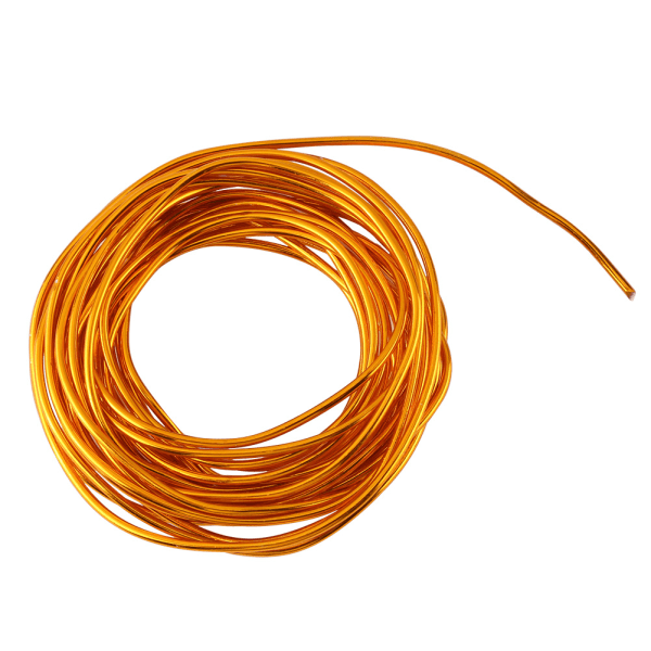 5 meter/rulle 2 mm rund oxidationsaluminiumstråd gør-det-selv-tilbehør til smykkefremstilling (guld)
