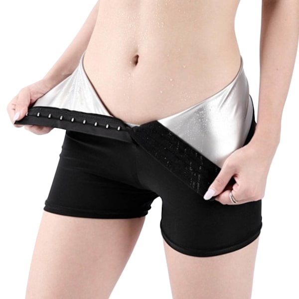 Saunashorts för Kvinnor Termisk Cirkulation Snabb Svettnings Högmidjade Yogashorts för Fitness Löpning Högmidjade Shorts XL