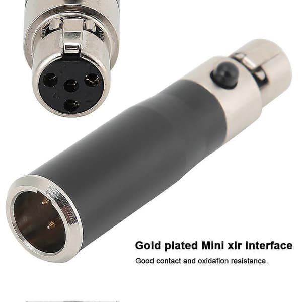 2 stk Mini XLR 3-pin Han til Mini XLR 4-pin Hun Zinklegering Hus Lydadapterstik