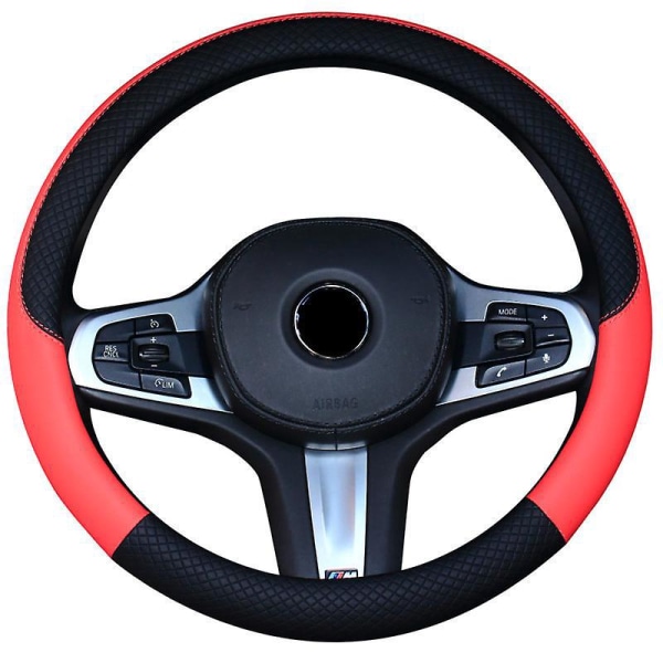 Sort rød mikrofiber læder automobilrat cover med skridsikkert design