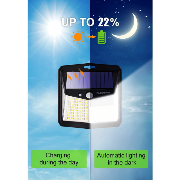 Kraftfulla utomhussolljus 【128 LED-lampor 4-pack】 Utomhussollampor IP65 vattentät med rörelsesensor trådlösa solarlampor för trädgård