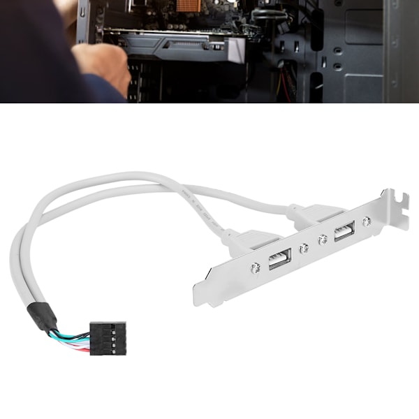 2-Port Bakpanelkabel USB2.0 Datorchassi Förlängning Nätverksadapter C0508