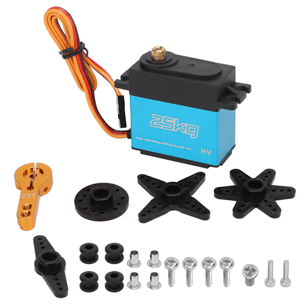 25 kg digitaalinen servo RC-servo, korkea vääntömomentti 180° metallivaihteisto, 25T servohorni