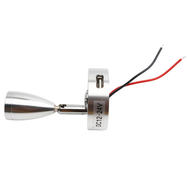 DC12V-24V Läslampa RV Båt LED Sänglampa 3 färger Dimbar med Touch Switch USB Laddningsport