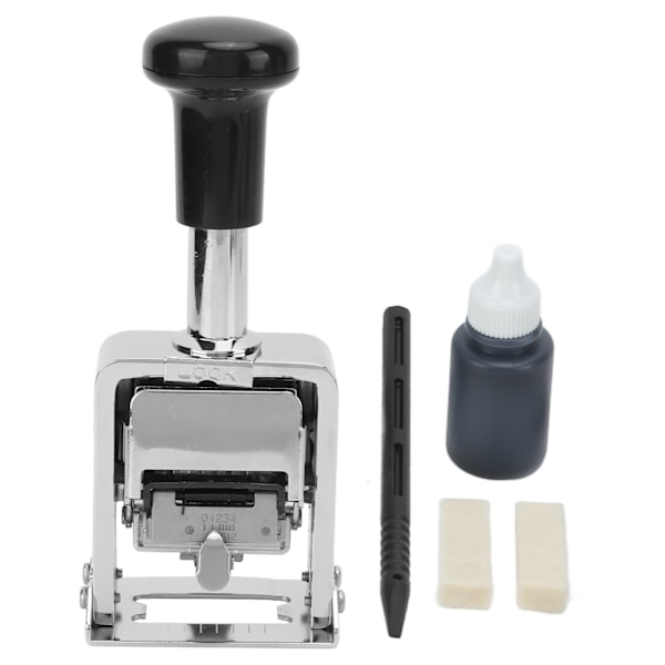 Nummerstempel Sink Legering Skall Automatisk Hoppnummer Selvblekkende 5-sifret Nummerstempelmaskin for Bankvirksomhet Regnskap