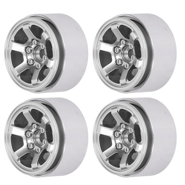 4 st 1,9 tum RC Beadlock Hjulnav Aluminiumlegering CNC RC Hjulfälgar Navbyte för Axial SCX10 för Hsp Silver