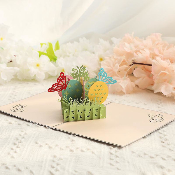 3D Pop Up påskekort, påskedag lykønskningskort med konvolut (påske)
