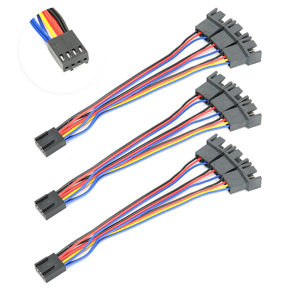 3 kpl Tuuletinsovitinkaapeli Emolevyn Muunninjohto 3in1 4Pin - 4Pin 3Pin