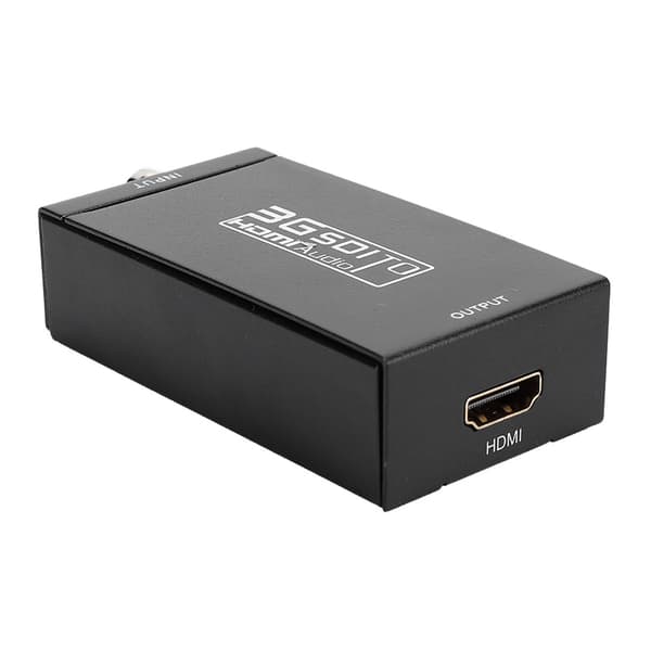 SDI til HDMI-konverter Kamera til TV High Definition Switch Box Sort 3G SDI-interface Understøtter HDMI1.3 110‑240V Sort EU-stik