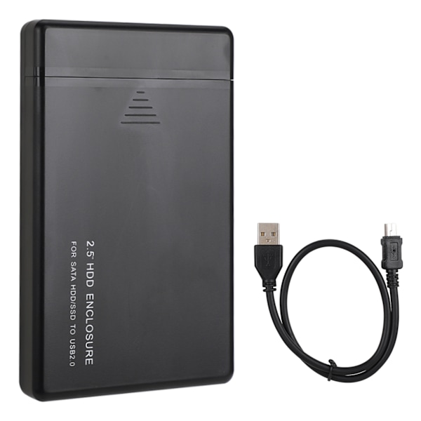 W25a820 2.5inch USB2.0 SATA Mobilt Harddisk Boks Kabinet Ekstern HDD Kabinet (Sort)