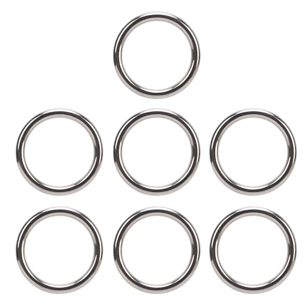 7 stk. 304 Rustfrit Stål Metal O-Ring Vandtæt Rustfri Sømløs Svejsning Rund O-Ring til Fitness Hoops Yoga Ringe 7x50MM