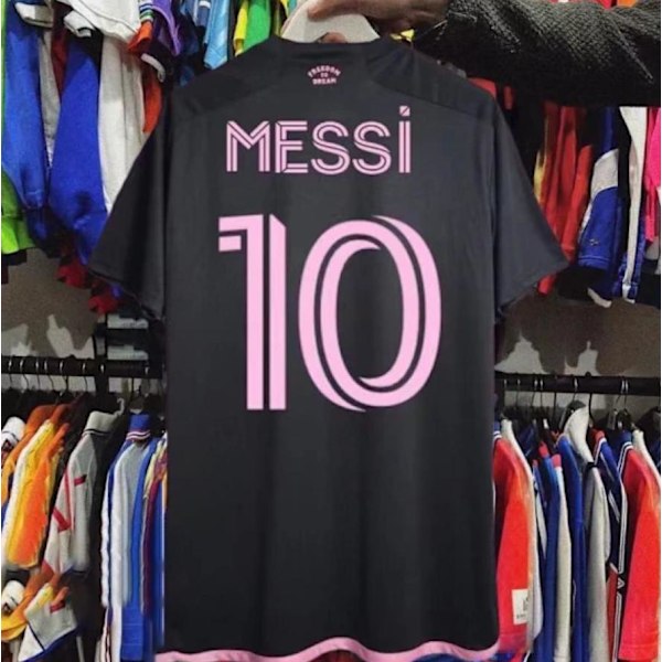 2324 Miamin vieraspelipaita Messi lasten opiskelijoiden aikuisten puku urheiluvaatteet (sisältää sukat) BLACK XL