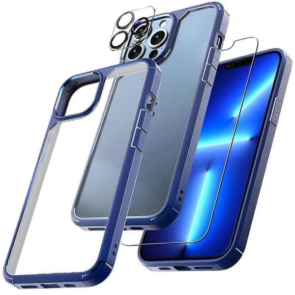 Transparent Case For iPhone 15 Pro Max/15 Plus/15 Pro/15 With 2*Screen Protectors+2*Camera Protectors Full Coverage Case