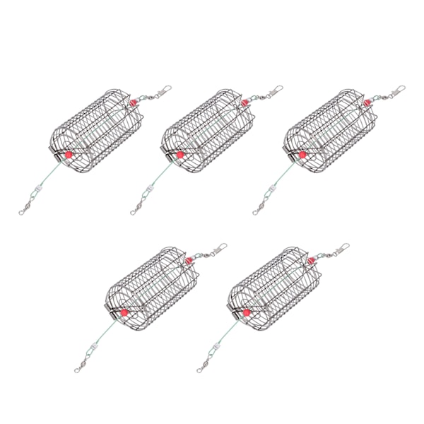 5 kpl Kalastussyöttikorit Syöttikori Ruostumaton Teräs Kalastusloukku Kori Syöttöpidike L