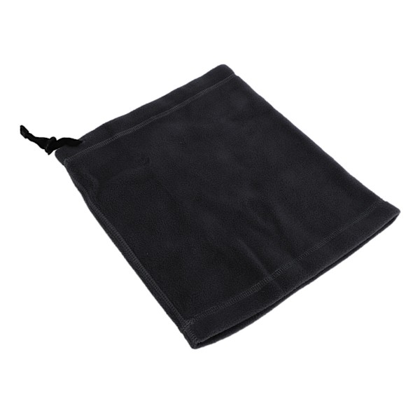 Halsduk med ansiktsöverdrag i fleece med justerbar dragsko Unisex Termisk Halsvärmare för Vinterskidåkning Svart