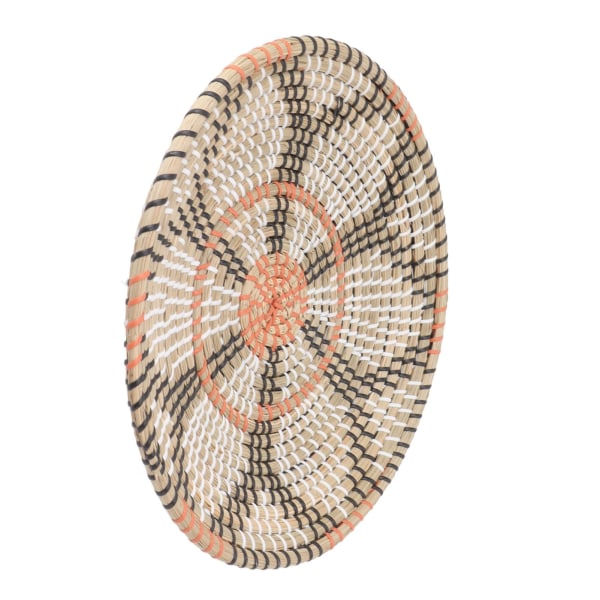 Runde gressveggpynt 35 cm diameter håndstrikket hengende vevde veggkurver for stue kjøkkenstil 3