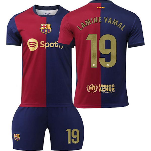 2024-2025 Barcelona Hemma Barn Vuxen Fotbollströja Nr. 19 (Inklusive Strumpor) L
