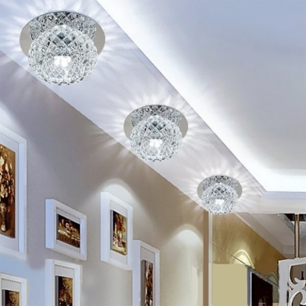 10CM 5W LED-taklampe, korridor, speil, krystall, overflate, montert LED-taklamper, stue, lysekrone, krystalllampe