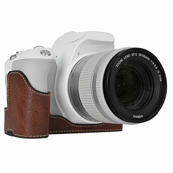 For Canon EOS 200D II EOS 200D Camera Case with Battery Opening Litchi Texture PU Leather Protective